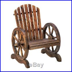 Old Country Wood Wagon Wheel Chair Outdoor Garden Decor
