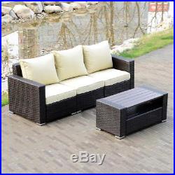 Option Outdoor Patio Furniture Couch Rattan Wicker Sectional Sofa Cushioned Set