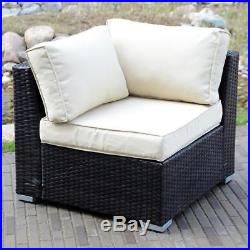 Option Outdoor Patio Furniture Couch Rattan Wicker Sectional Sofa Cushioned Set