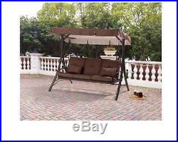 OutDoor Porch Swing With Canopy Patio Hammock 3 Seat Steel Furniture