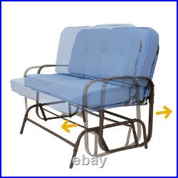 Outdoor 2-Person Cushioned Glider Bench Patio Chair Rocking Loveseat Rocker Seat