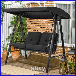 Outdoor 2-Person Patio Swing Chair Canopy Swing with Removable Cushion 4 COLOR