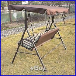 Outdoor 3 Person Canopy Swing Chair Patio Backyard Awning Yard Porch Furniture