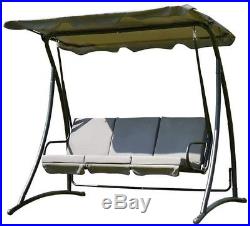 Outdoor 3 Person Canopy Swing Glider Hammock Patio Furniture Backyard Porch GRAY