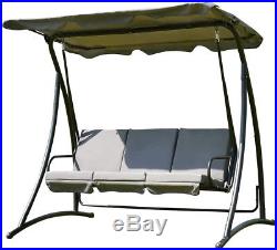 Outdoor 3 Person Canopy Swing Glider Hammock Patio Furniture Backyard Porch GRAY