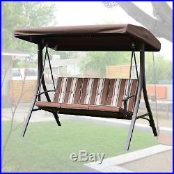 Outdoor 3 Person Patio Gazebo Swing Hammock Chair with Canopy & Removable Cushion