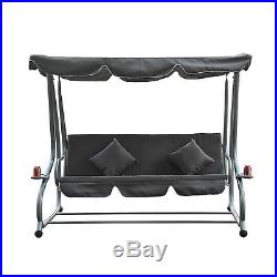 Outdoor 3 Seater Swing Chair Hammock Patio Metal Hanging Lounger with Canopy