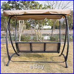 Outdoor 3 seat Canopy Swing Chair Patio Backyard Seat Beach Porch Furniture