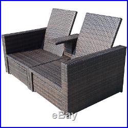 Outdoor 3pc Rattan Wicker Sofa Patio Furniture Lounge Set Chaise Loveseat Daybed