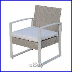 Outdoor 4PC Wicker Sofa Set Cushioned Patio PE Rattan Furniture Table Chair