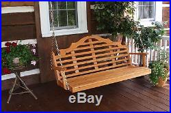 Outdoor 4 Foot Marlboro Porch Swing Unfinished Pine Porch Swing Made in USA