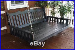 Outdoor 4' Royal English Garden Porch Swing Bed 8 Paint Colors Oversized Swing