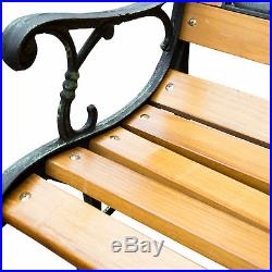 Outdoor 50 Patio Porch Deck Hardwood Cast Iron Garden Bench Chair Love Seat