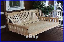 Outdoor 5 Foot Fanback Porch Swing Bed 8 Stain Options 5 Ft Oversized Swing