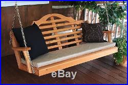 Outdoor 5 Foot Marlboro Porch Swing Cedar Stain Amish Made in the USA