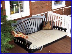 Outdoor 6 Foot Fanback Porch Swing Bed 8 Paint Options 6 Ft Oversized Swing