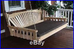 Outdoor 6 Foot Fanback Porch Swing Bed 8 Stain Options 6 Ft Oversized Swing