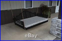Outdoor 6 Foot Marlboro Porch Swing Bed Black Paint Amish Made in the USA