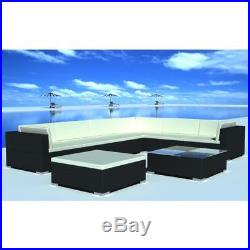 Outdoor 8PC Patio Sofa Set Sectional Furniture PE Wicker Rattan Deck Couch Black