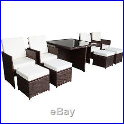 Outdoor 9pc Rattan Wicker Sofa Dining Table Chair Set Patio Garden Furniture