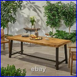 Outdoor Acacia Wood Dining Table with H-Frame Base
