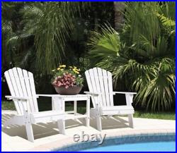 Outdoor All-Weather Poly-Lumber Adirondack Lounge Chair With Cupholders