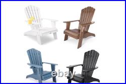 Outdoor All-Weather Poly-Lumber Adirondack Lounge Chair With Cupholders