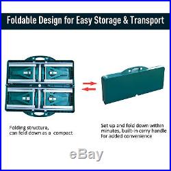 Outdoor Aluminum Portable Folding Camping PicnicTable With Case Seats Deep Green
