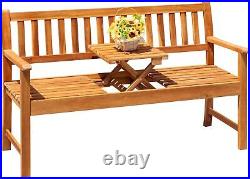 Outdoor Bench, 2-Person Garden Bench, Patio Wood Bench Outdoor Loveseat