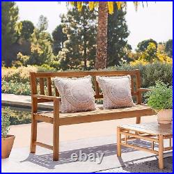 Outdoor Bench, 2-Person Garden Bench, Patio Wood Bench Outdoor Loveseat