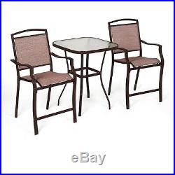 Outdoor Bistro Set Bar Height Patio Chairs And Table Backyard Deck Furniture