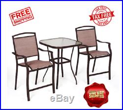 Outdoor Bistro Set Patio Chairs And Table Backyard Deck Furniture