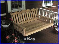 Outdoor CEDAR 6 Ft Royal English Garden Porch SWING BED UNFINISHED Oversized