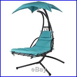 Outdoor Canopy Chaise Lounger Chair Stand Swing Hanging Hammock Porch