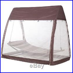 Outdoor Canopy Cover Hanging Swing Hammock with Mosquito Net 7.6x4.5x6.7 Ft