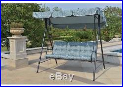 Outdoor Canopy Swing Hammock Garden Deck Porch Patio Blue Seats 3 Furniture