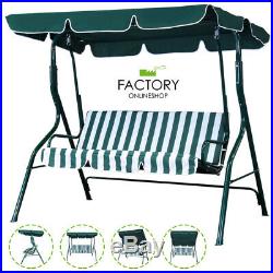 Outdoor Canopy Swing Patio Chair Lounge 3-Person Seats Hammock Porch Steel Bench