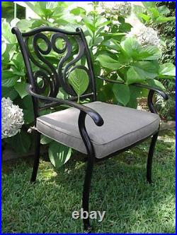 Outdoor Cast Aluminum Patio Furniture 7 Piece Dining Set G All Swivel Arm Chairs
