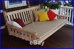 Outdoor Cedar 4' Traditional English SWING BED Unfinished Large Porch Swing