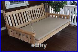 Outdoor Cedar 4' Traditional English SWING BED Unfinished Large Porch Swing