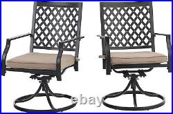 Outdoor Chairs Set Patio Furniture Rocking Swivel Chair with Cushion Beige