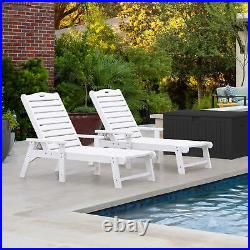 Outdoor Chaise Lounge Chairs Patio Lounger Beach 1PC Adjustable Backrest Resin