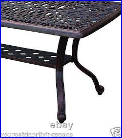Outdoor Coffee Table Elisabeth Patio Furniture Cast Aluminum Garden Decor Bronze