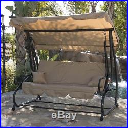 Outdoor Covered Swing Porch Bed Patio Summer Furniture Garden Deluxe Set 3 Seat