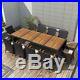 Outdoor Dining Set 21 Piece Poly Rattan Wicker Black Garden Table and Chairs
