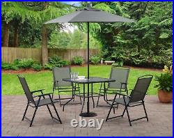 Outdoor Dining Set Patio Backyard with Table 4 Chairs and Umbrella Furniture