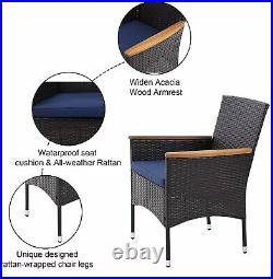 Outdoor Dining Set of 6 Patio Wooden Bench Table Rattan Chair Set of 4 Furniture