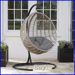 Outdoor Egg Chair Swing Cushion Hammock Wicker Stand Garden Patio Furniture