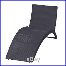 Outdoor Folding Curved Rattan Wicker Lounge Chair Patio Deck Pool Couch