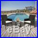 Outdoor Furniture Patio Set Wicker Rattan withCushions Sofa Set Chairs Table 3pcs